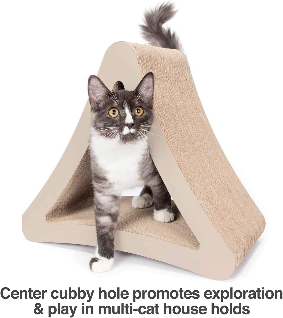Vertical Cat Scratching Post with Three Sides, 18" x 10.5" x 15.9