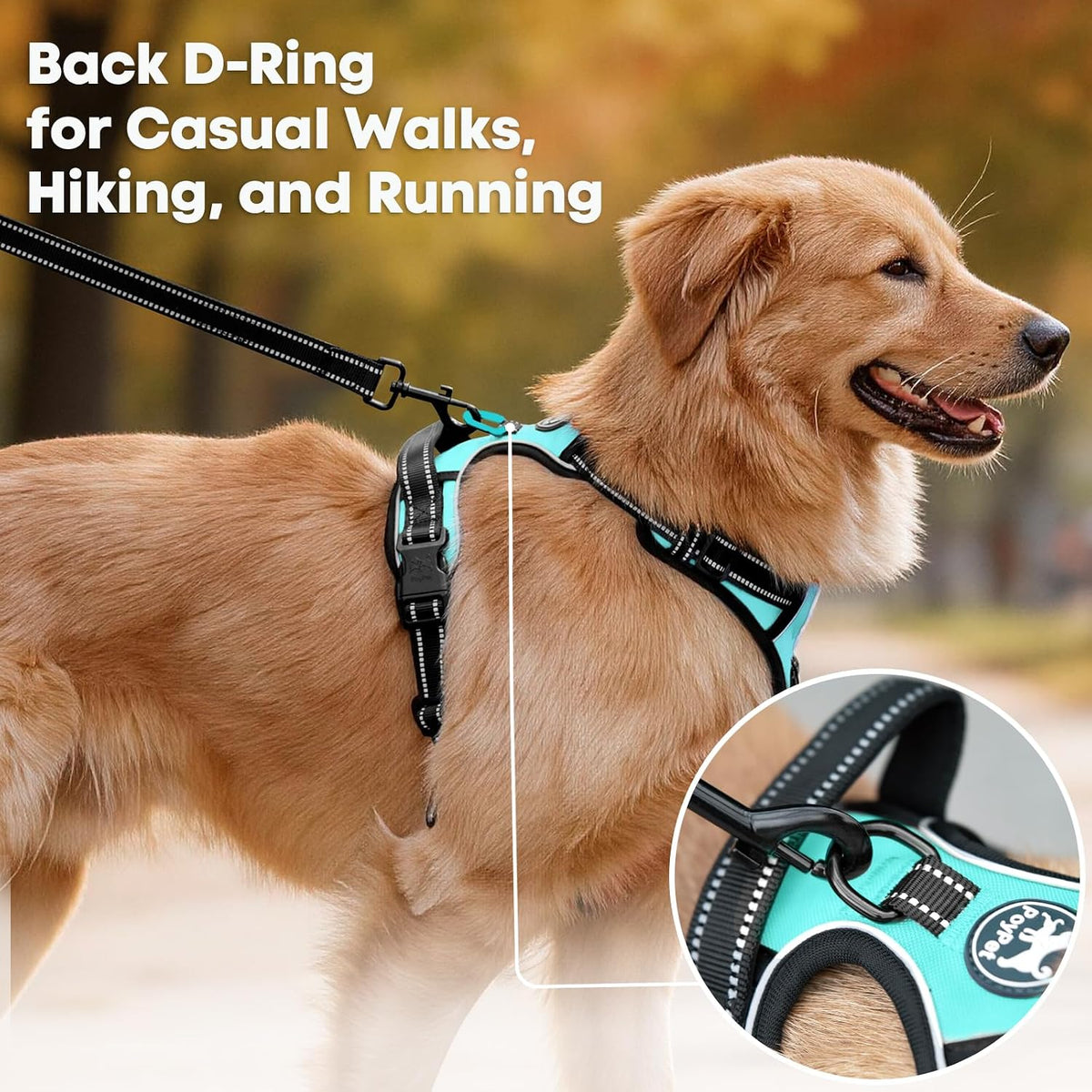 Medium No-Pull Dog Harness with Reflective Vest, Front Clip, and Handle
