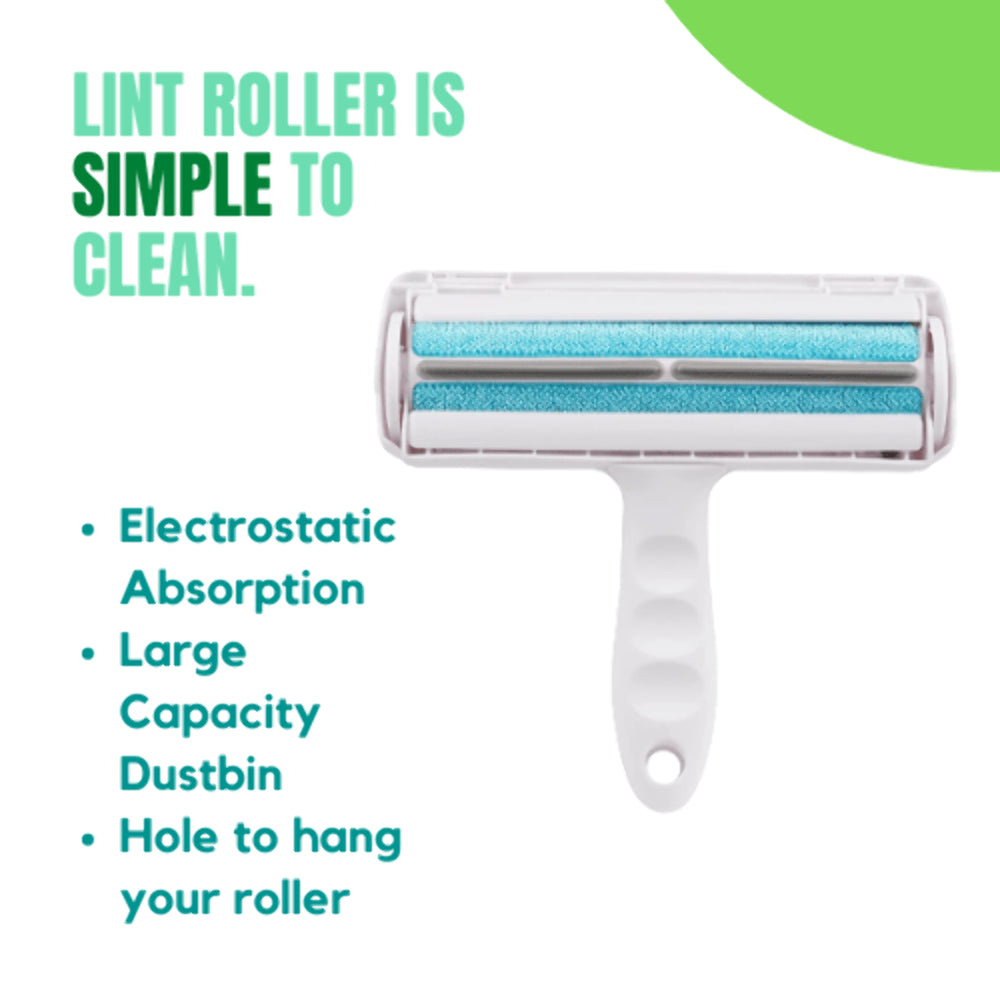 Reusable Pet Hair Remover Roller for Furniture, Upholstery, Carpets, and Car Interiors