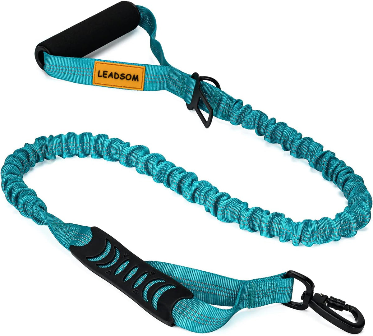 6FT Heavy-Duty Elastic Bungee Dog Leash with Shock Absorption, Padded and Traffic Handles - Ideal for Medium to Large Dogs and Training