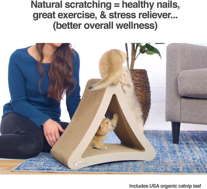 Vertical Cat Scratching Post with Three Sides, 18" x 10.5" x 15.9