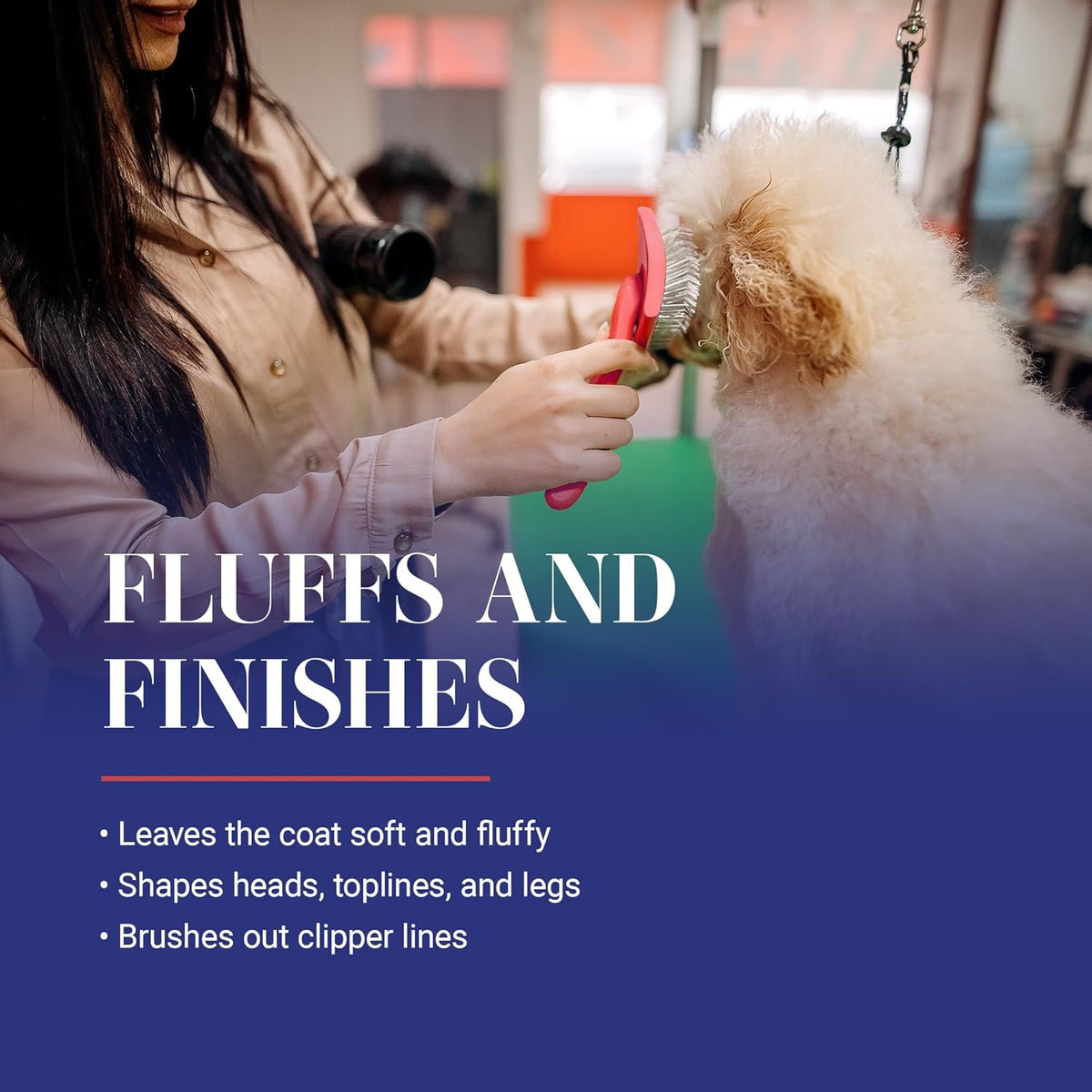 Big G Professional Slicker Brush for Dogs (Goldendoodles, Labradoodles, Poodles) - Efficient Grooming, Fluffing, and Detangling, Coral, Large